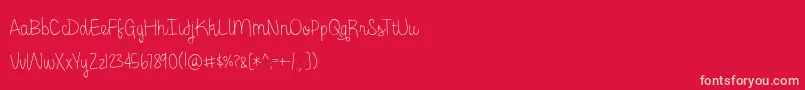 BmdGeorginaLight Font – Pink Fonts on Red Background