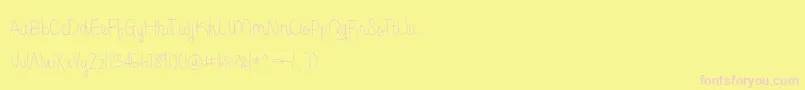 BmdGeorginaLight-fontti – vaaleanpunaiset fontit keltaisella taustalla