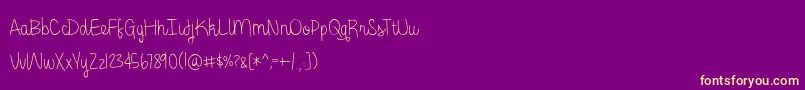 BmdGeorginaLight Font – Yellow Fonts on Purple Background