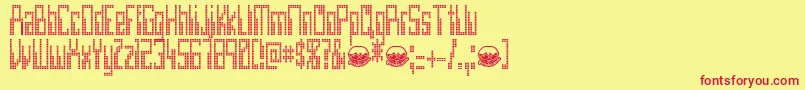 Шрифт Omega – красные шрифты на жёлтом фоне