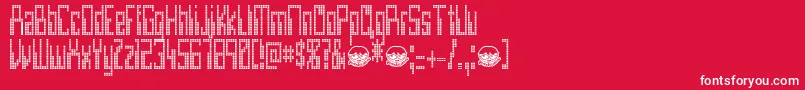 フォントOmega – 赤い背景に白い文字