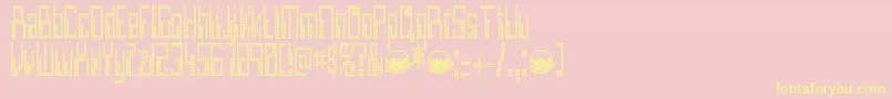Omega Font – Yellow Fonts on Pink Background