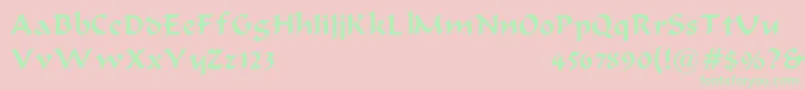 NomeDePlume Font – Green Fonts on Pink Background