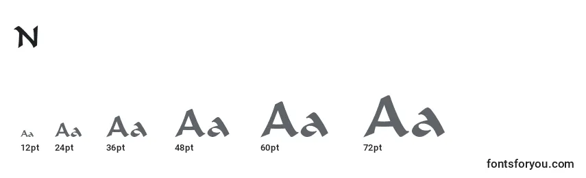 Размеры шрифта NomeDePlume