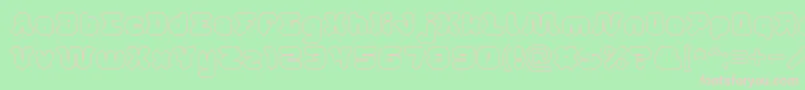 DayDreamerHollow-Schriftart – Rosa Schriften auf grünem Hintergrund