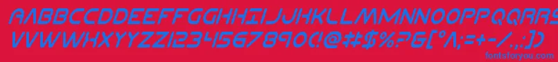 フォントPlanetncompactcondital – 赤い背景に青い文字