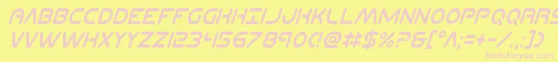 Planetncompactcondital Font – Pink Fonts on Yellow Background