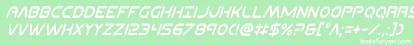 Planetncompactcondital Font – White Fonts on Green Background
