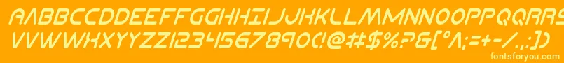 Planetncompactcondital Font – Yellow Fonts on Orange Background