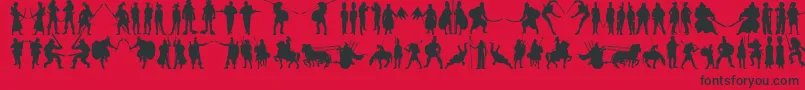 Fonte Timewarriors11 – fontes pretas em um fundo vermelho