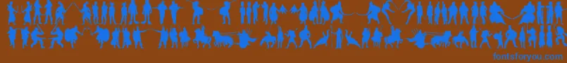 Timewarriors11 Font – Blue Fonts on Brown Background