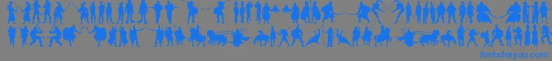フォントTimewarriors11 – 灰色の背景に青い文字