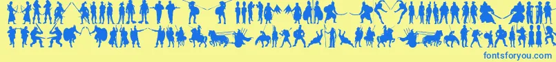 Timewarriors11 Font – Blue Fonts on Yellow Background