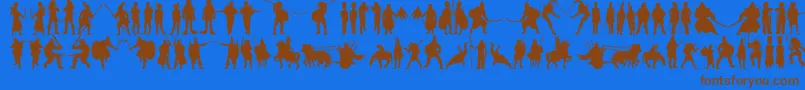 Timewarriors11 Font – Brown Fonts on Blue Background