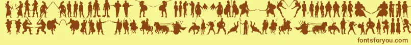 fuente Timewarriors11 – Fuentes Marrones Sobre Fondo Amarillo