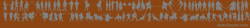 Timewarriors11-Schriftart – Graue Schriften auf braunem Hintergrund