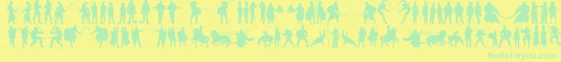 フォントTimewarriors11 – 黄色い背景に緑の文字
