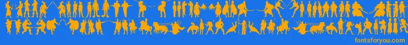 Timewarriors11 Font – Orange Fonts on Blue Background