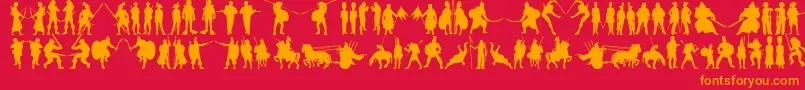 Шрифт Timewarriors11 – оранжевые шрифты на красном фоне