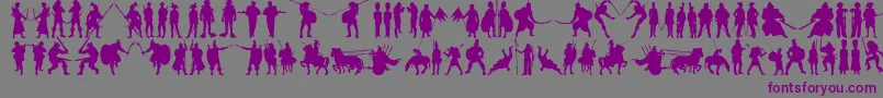 Timewarriors11-fontti – violetit fontit harmaalla taustalla