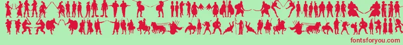 Timewarriors11 Font – Red Fonts on Green Background