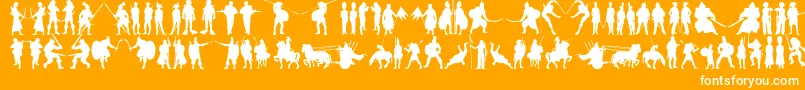 Fonte Timewarriors11 – fontes brancas em um fundo laranja