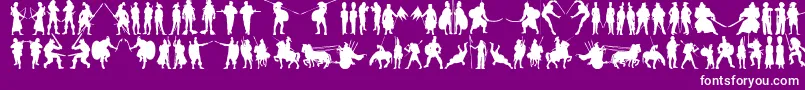 Timewarriors11-fontti – valkoiset fontit violetilla taustalla