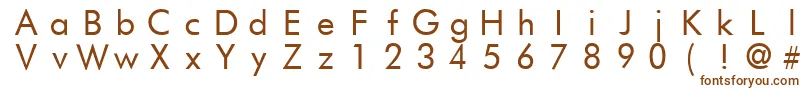FuturistFixedWidth-fontti – ruskeat fontit valkoisella taustalla