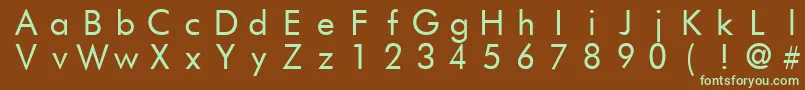 フォントFuturistFixedWidth – 緑色の文字が茶色の背景にあります。