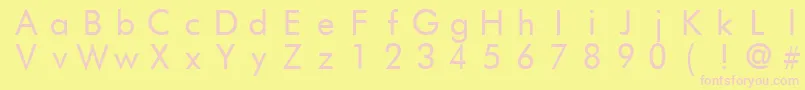 FuturistFixedWidth-fontti – vaaleanpunaiset fontit keltaisella taustalla