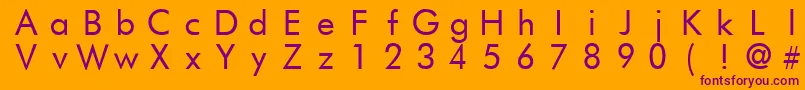 FuturistFixedWidth-fontti – violetit fontit oranssilla taustalla