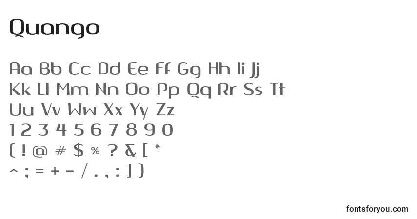 Schriftart Quango – Alphabet, Zahlen, spezielle Symbole