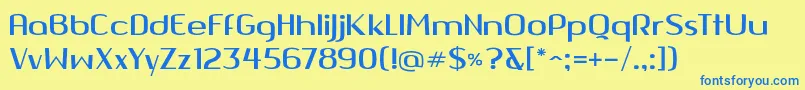 Quango Font – Blue Fonts on Yellow Background