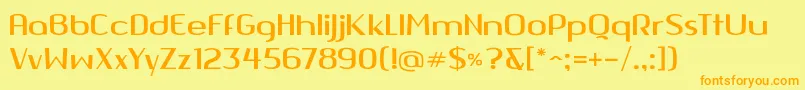 Quango Font – Orange Fonts on Yellow Background