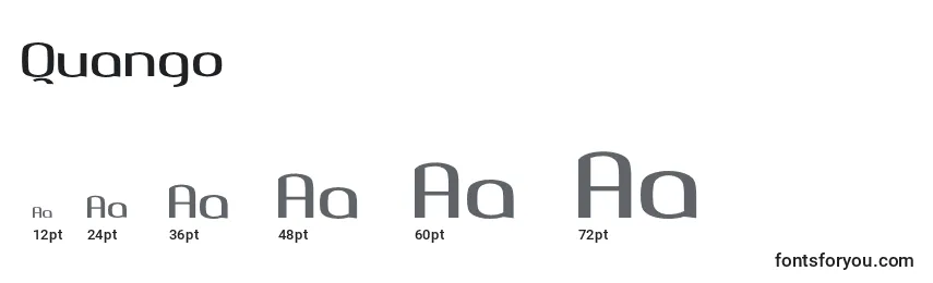 Размеры шрифта Quango