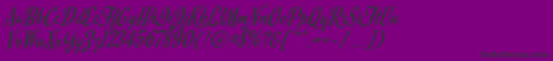 MervalescriptRegular-Schriftart – Schwarze Schriften auf violettem Hintergrund