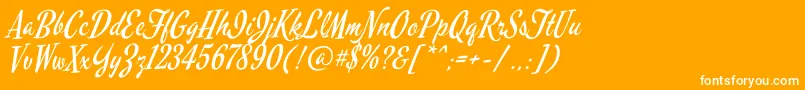 MervalescriptRegular Font – White Fonts on Orange Background