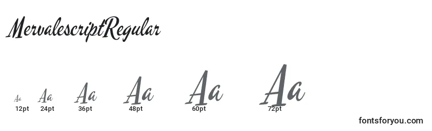 Größen der Schriftart MervalescriptRegular