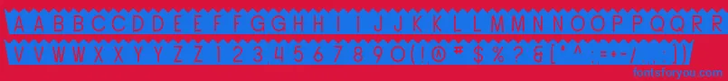 SfButtacup Font – Blue Fonts on Red Background
