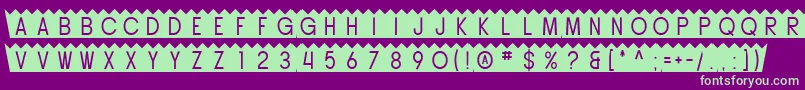 SfButtacup-fontti – vihreät fontit violetilla taustalla