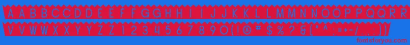フォントSfButtacup – 赤い文字の青い背景