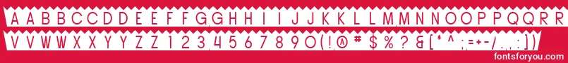 SfButtacup-Schriftart – Weiße Schriften auf rotem Hintergrund