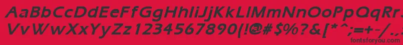フォントErgoemildBoldItalic – 赤い背景に黒い文字