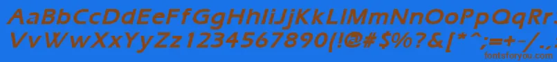 ErgoemildBoldItalic Font – Brown Fonts on Blue Background