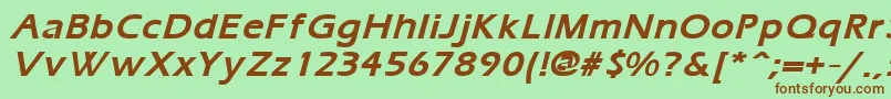 ErgoemildBoldItalic Font – Brown Fonts on Green Background