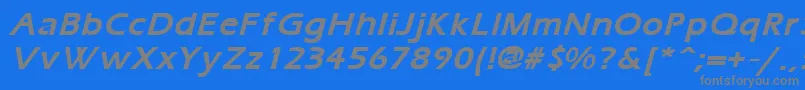 ErgoemildBoldItalic Font – Gray Fonts on Blue Background