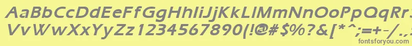 ErgoemildBoldItalic-Schriftart – Graue Schriften auf gelbem Hintergrund