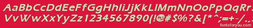 ErgoemildBoldItalic-Schriftart – Grüne Schriften auf rotem Hintergrund