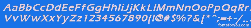 ErgoemildBoldItalic Font – Pink Fonts on Blue Background