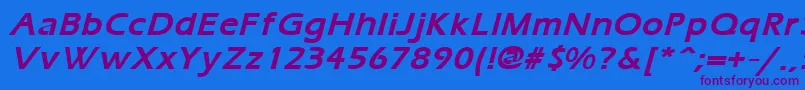 ErgoemildBoldItalic Font – Purple Fonts on Blue Background